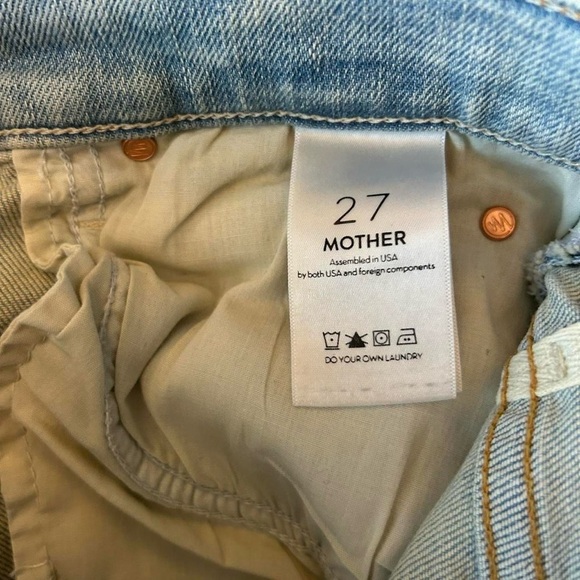 MOTHER The Stunner Zip Ankle Step Fray Jeans | Size 27 | Distressed Blue Denim - Picture 8 of 14